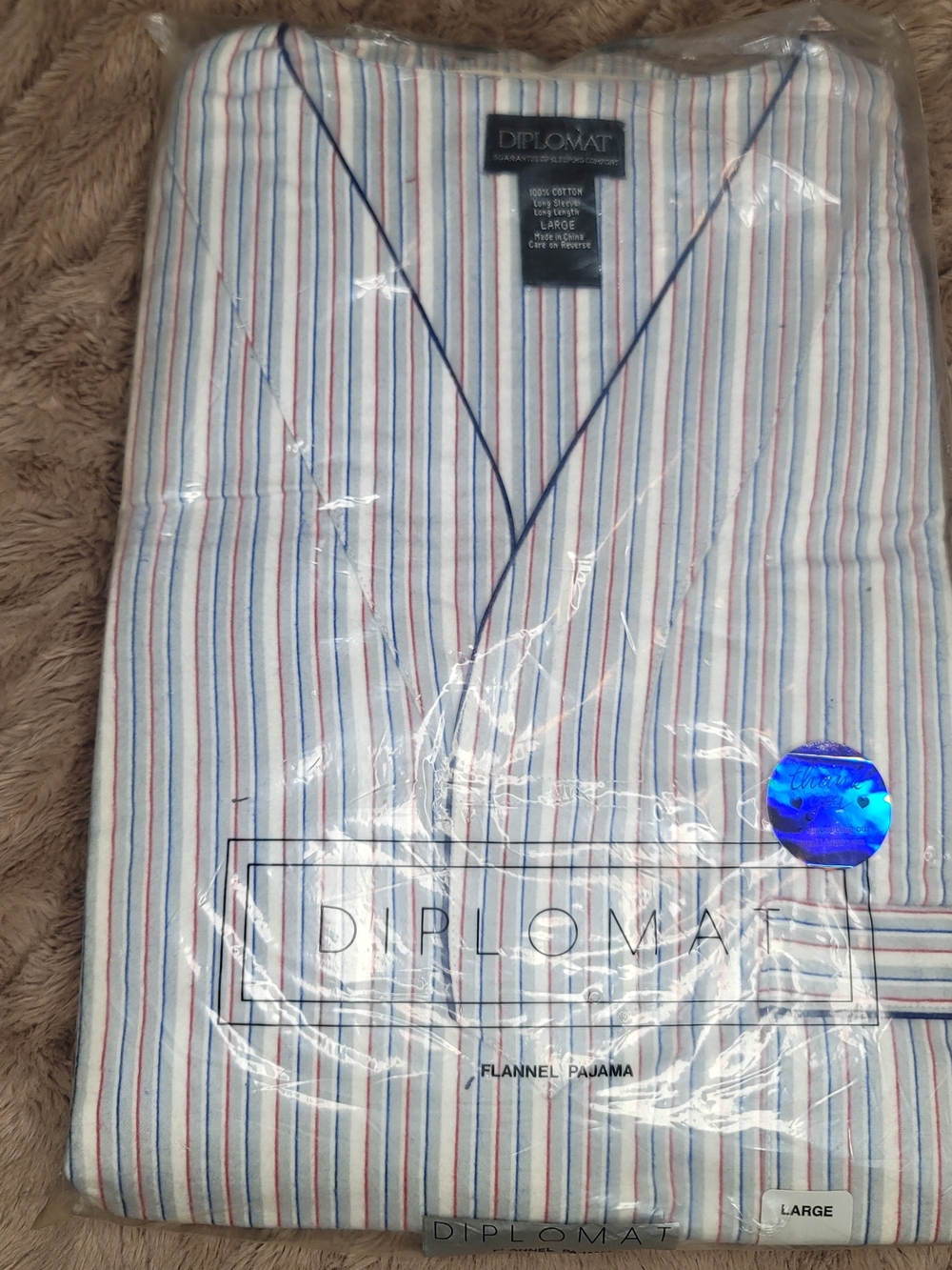 Vtg Men’s Large 100% Cotton Flannel Pj Shirt